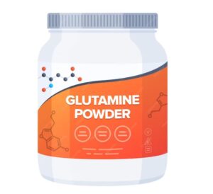 l-glutamine powder supplement bottle
