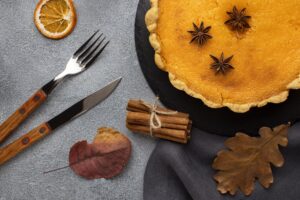 keto pumpkin pie crustless with cutlery