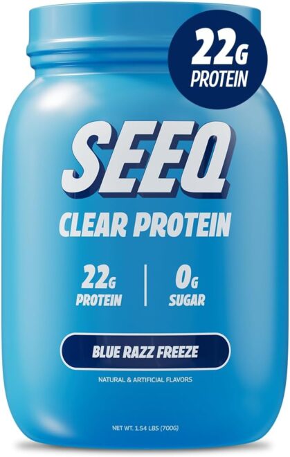 SEEQ Clear Protein Blue Razz Freeze | placeholder for seeq clear whey isolate protein, SEEQ Protein Review
