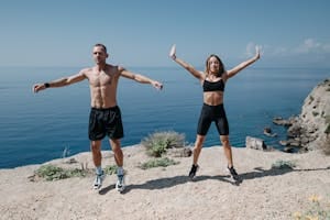Man and Woman Working Out on the Cliff | placeholder for 10 best Plyometric Exercises | 20-Minute Morning SHRED: Torch Fat & Sculpt Muscles (No Gym Needed!)