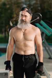 Shirtless Masculine Elderly Man Standing | The Only 3 Exercises You Need to Stay Fit and Injury-Free as You Age