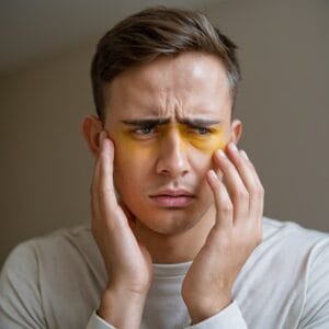 a young man with Jaundice | liver damage