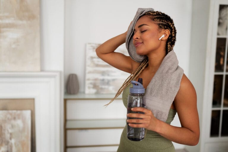 Side view tired woman at home | Forget Botox—This Exercise Reverses Skin Aging, According to Science