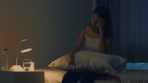 woman waking up in the middle of the night