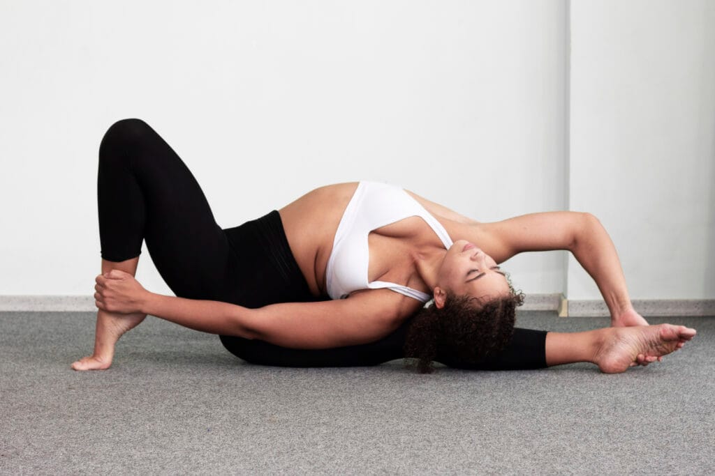 woman doing splits
