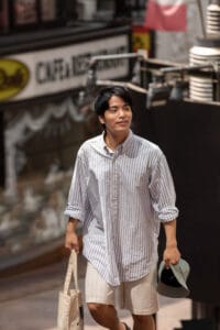 asian man taking a walk