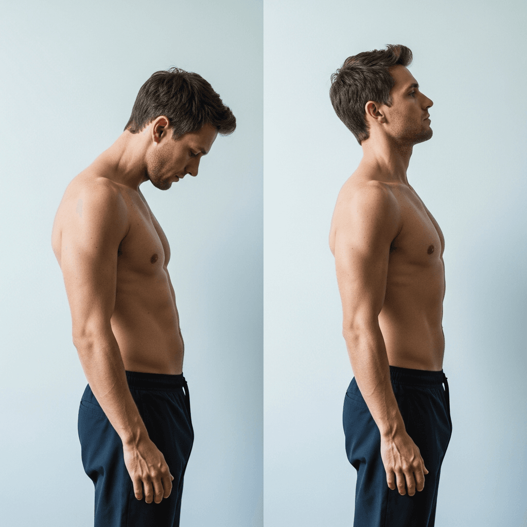 before and after back posture correction 2