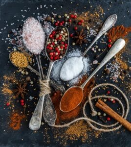 spices, ipad wallpaper, mobile wallpaper 4k, spoons, mobile wallpaper, salt, pepper, ingredients, condiments, beautiful wallpaper, samsung wallpaper, phone wallpaper, flavoring, background, lock screen wallpaper, wallpaper, iphone wallpaper