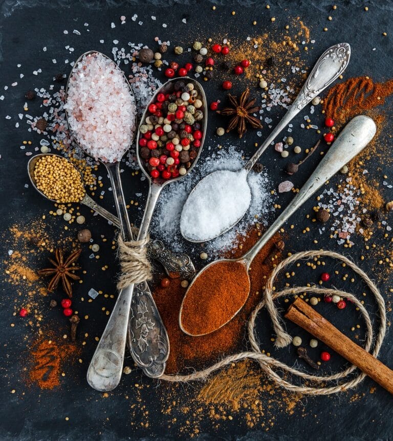 spices, ipad wallpaper, mobile wallpaper 4k, spoons, mobile wallpaper, salt, pepper, ingredients, condiments, beautiful wallpaper, samsung wallpaper, phone wallpaper, flavoring, background, lock screen wallpaper, wallpaper, iphone wallpaper