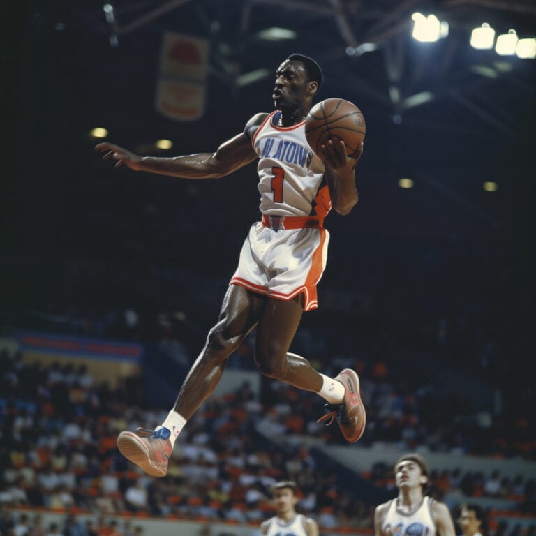 dynamic shot of a basketball player
