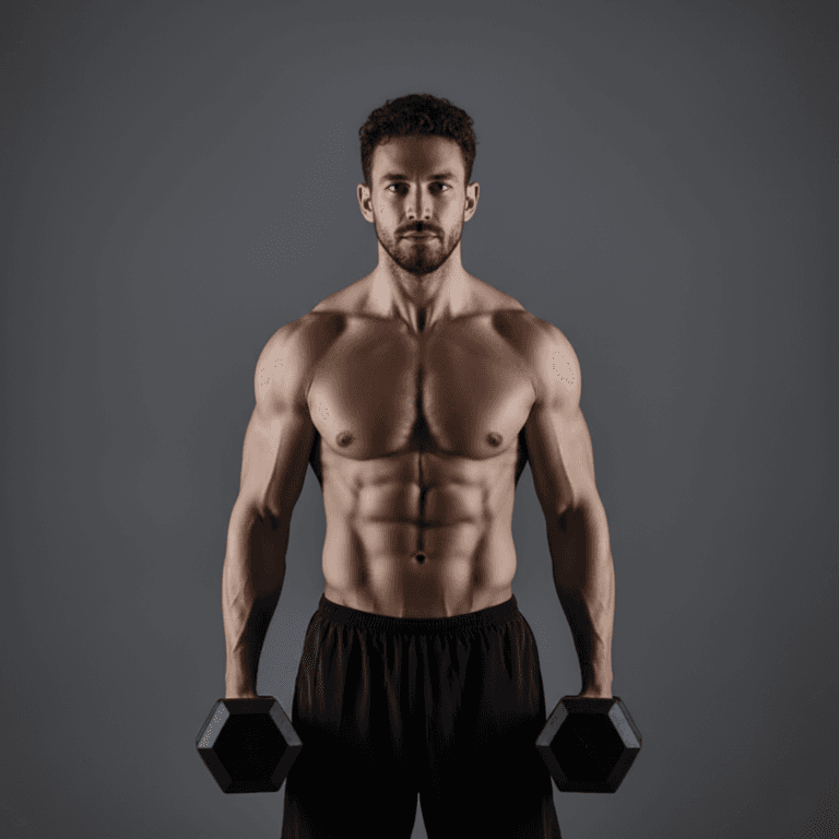 fit man holding dumbbells