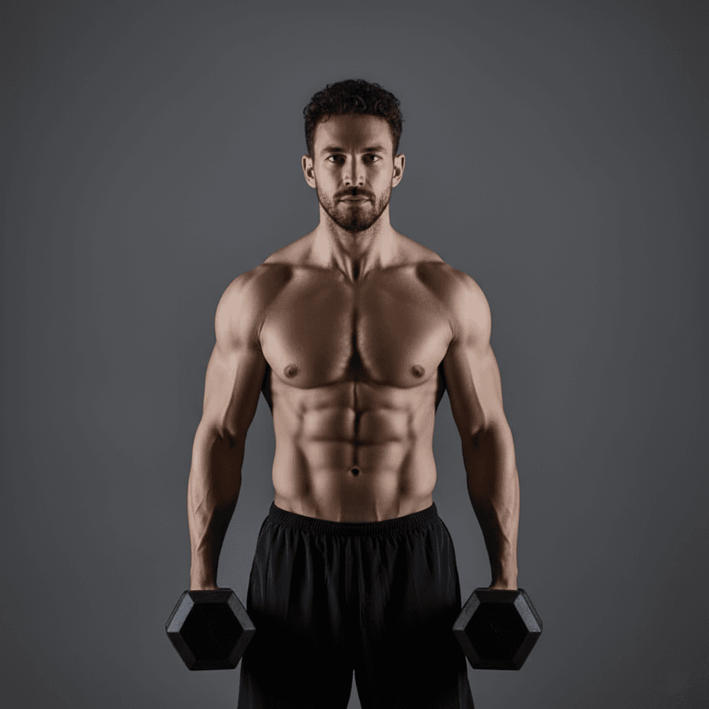 fit man holding dumbbells