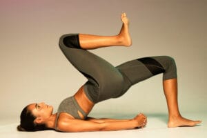 fit woman doing pilates