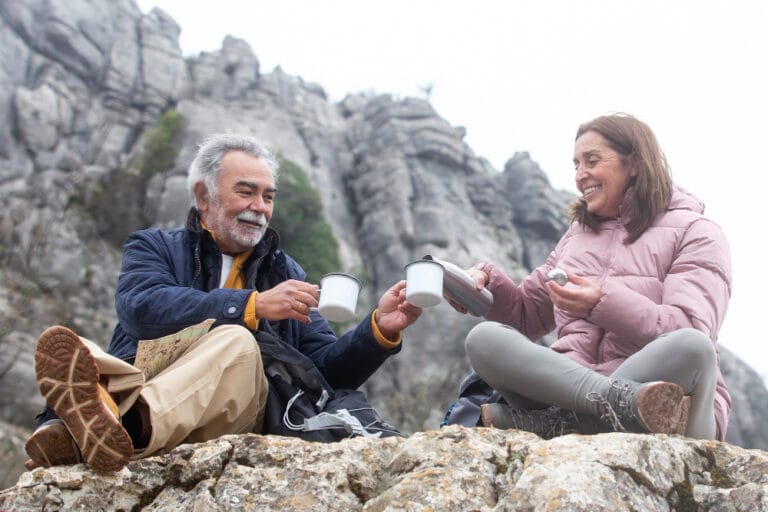 elderly couple outdoors