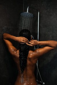 woman in the shower