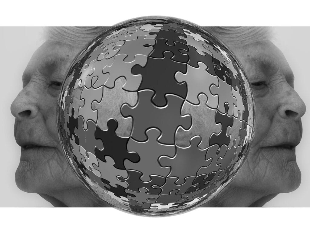 puzzle, think, woman, old, dementia, alzheimer's, brain, ghost, face, health, human, granny, maintenance, seniorin, seek, supply, dementia, brain, brain, brain, brain, brain